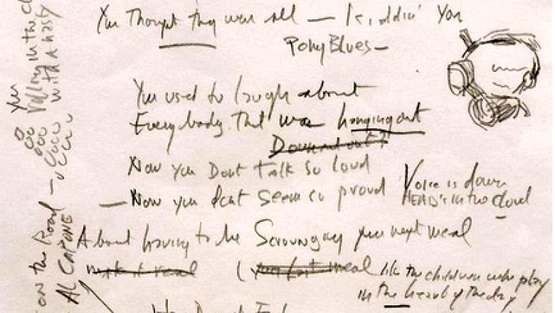 VIDEO Manuscrisul piesei „Like a Rolling Stone”, de Bob Dylan, vandut la licitatie pentru 2 milioane de dolari Imagine