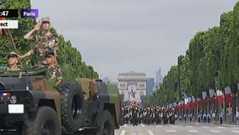 VIDEO. Militarii romani au defilat la Paris. Ei au luat parte la parada de Ziua Frantei Imagine