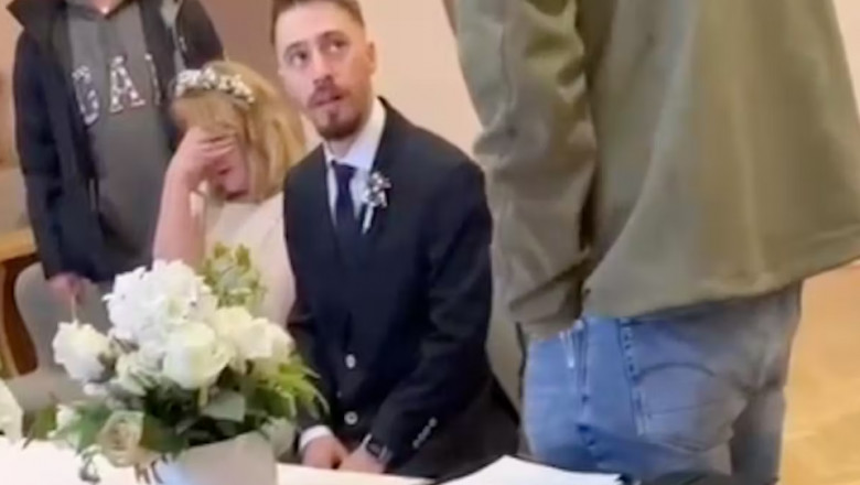 VIDEO Momentul in care un mire este arestat in Austria, in mijlocul ceremoniei. Mireasa a suferit un soc si a fost dusa la spital Imagine
