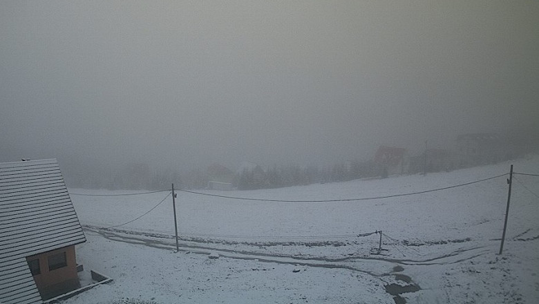 VIDEO. Ninsoare de mai la Ranca. Stratul de zapada are cinci centimetri Imagine