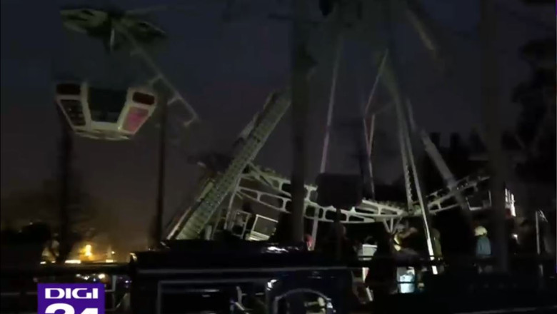 VIDEO Panica la targul de Craciun din Galati, dupa ce roata panoramica s-a blocat din cauza unei pene de curent Imagine