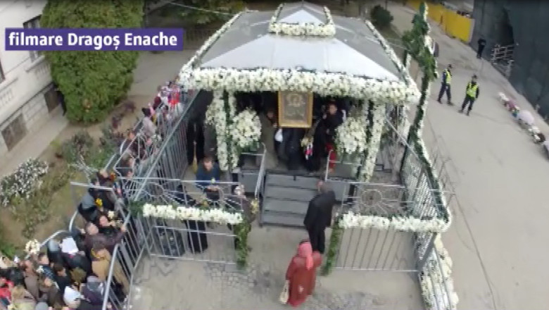 VIDEO. Pelerinajul la moastele Sf. Parascheva, surprins in imagini cu o drona  Imagine