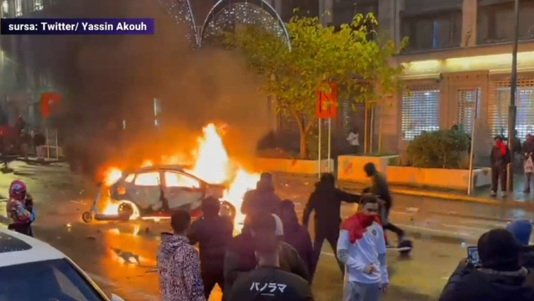 VIDEO Petrecere incheiata cu scandal la Bruxelles, dupa meciul Maroc - Belgia de la Cupa Mondiala Imagine