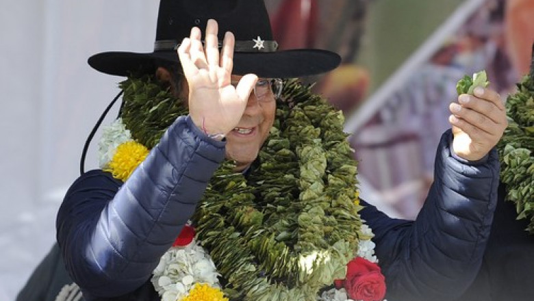 VIDEO Presedintele Boliviei a mestecat frunze de coca la o manifestatie pentru apararea plantei, care este considerata sacra Imagine