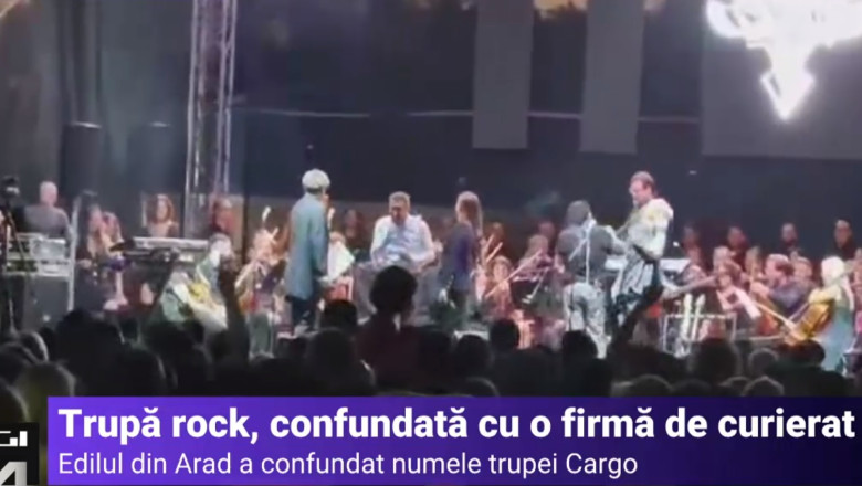 VIDEO. Primarul din Arad, huiduit la un concert dupa ce a confundat celebra trupa Cargo cu o firma de curierat Imagine