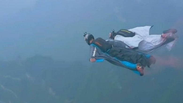 VIDEO. Salt in gol de pe varful muntelui. Imagini care taie respiratia Imagine