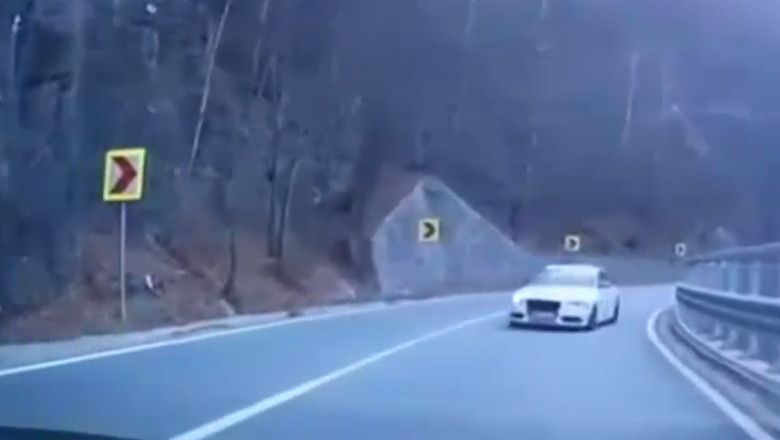 VIDEO. Sofer inconstient, aproape sa produca o tragedie in Defileul Jiului Imagine