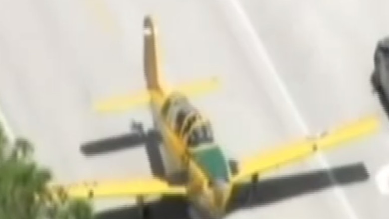 VIDEO. Un avion a ajuns pe autostrada, din cauza unor probleme tehnice Imagine