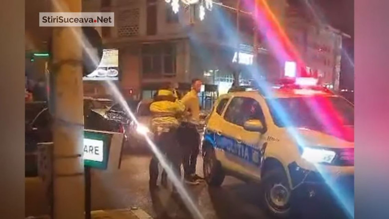 VIDEO Un sofer a fost incatusat de politisti pentru ca a refuzat sa paraseasca coada de masini de la McDonald's din Suceava Imagine