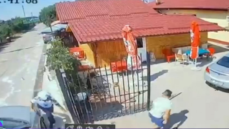 VIDEO. Un sofer prins la volan fara permis a incercat sa fuga de politist. Momentul a fost surprins de camerele de supraveghere Imagine