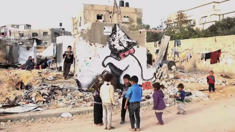 Videoclip realizat de Banksy despre dezastrul din Fasia Gaza, la sase luni de la finalul razboiului Imagine
