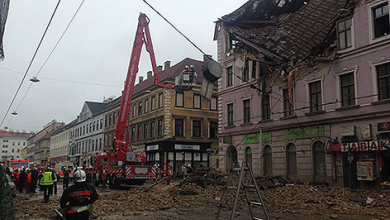 VIENA. Sase persoane ranite intr-o explozie. O cladire s-a prabusit partial Imagine