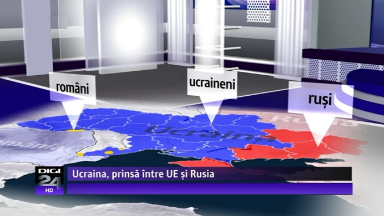 VIRTUAL Digi24. Ucraina, prinsa intre UE si Rusia. Etnia, o cauza a scindarii profunde care ameninta stabilitatea statului fost sovietic Imagine