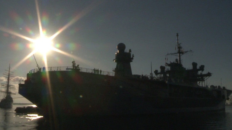Vizita de rang inalt in Portul Constanta. USS Mount Whitney este nava amiral a Flotei a VI-a Americane Imagine