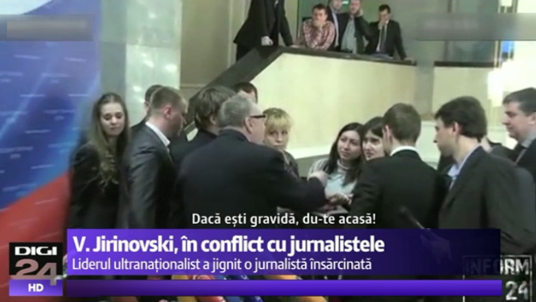 Vladimir Jirinovski catre o jurnalista insarcinata: „Gravidele sa stea acasa si sa aiba grija de copii. E clar? Si sa evite prietenele lesbiene” Imagine