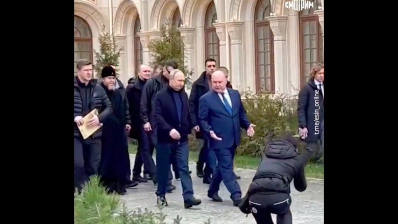 Vladimir Putin a ajuns in Crimeea pentru a marca 9 ani de la anexarea ilegala a Peninsulei de catre Rusia Imagine