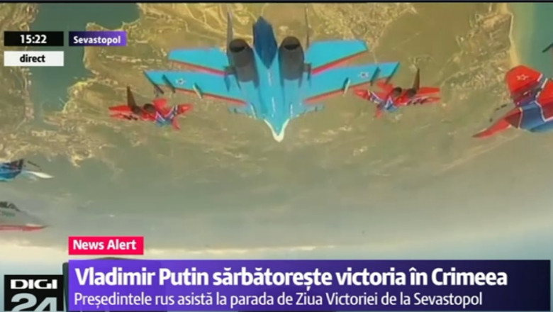 Vladimir Putin asista la Sevastopol la parada de Ziua Victoriei. Ucraina protesteaza, Casa Alba critica prezenta liderului rus in Crimeea Imagine