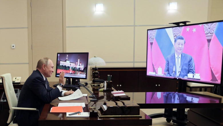 Vladimir Putin si Xi Jinping, discutie prin videoconferinta despre „probleme regionale acute” Imagine