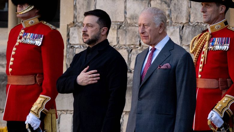 Volodimir Zelenski, intalnire cu regele Charles la Windsor. Presedintele ucrainean participa si la o reuniune a „Coalitiei de vointa” Imagine