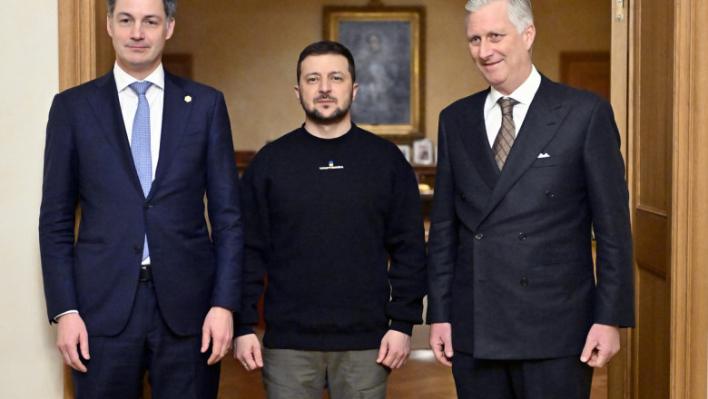 Volodimir Zelenski s-a intalnit cu Regele Philippe al Belgiei. Ucraina primeste de la aceasta tara drone subacvatice Imagine
