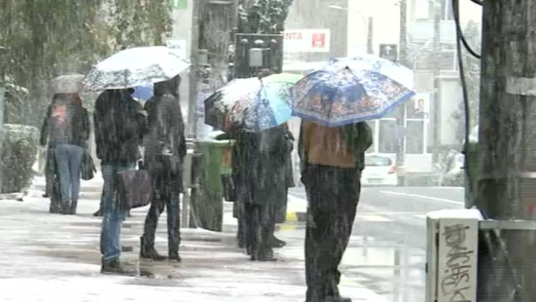 Vreme de toamna-iarna. Ninsori, temperaturi negative si copaci rupti de vant Imagine