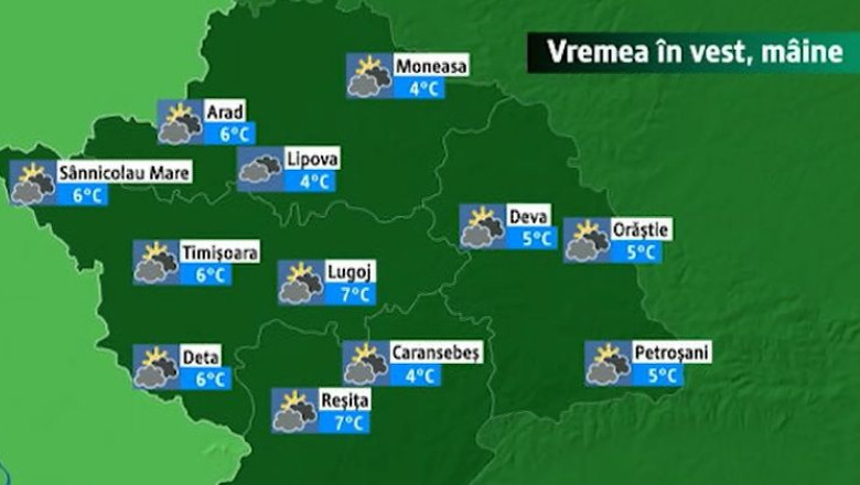 Vreme in incalzire usoara, sambata, in partea de vest a tarii Imagine