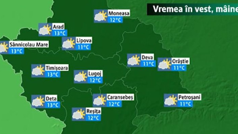 Vremea, sambata, in vestul tarii: nu mai cald de 13-14 grade Imagine