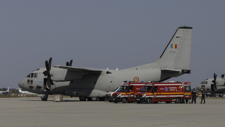 Zece pacienti palestinieni si 28 de membri ai familiilor, adusi in Romania cu o aeronava militara. Unii vor fi transferati in Belsgia Imagine