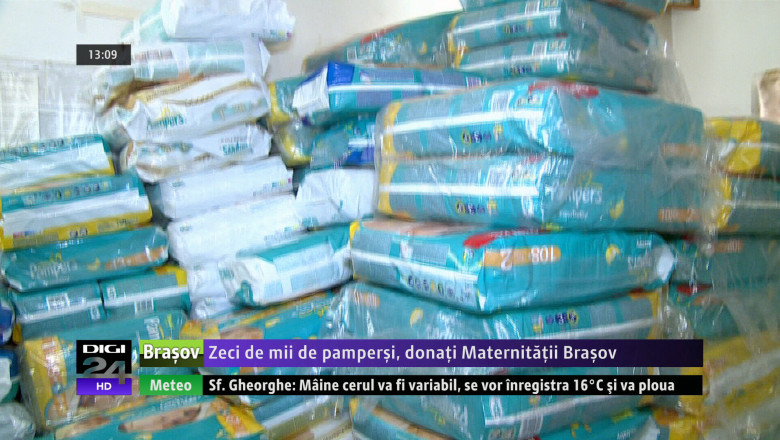Zeci de mii de pampersi, donati Maternitatii Brasov Imagine