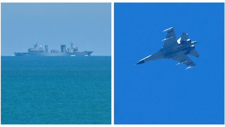 Zeci de nave si avioane de lupta chineze au trecut linia mediana a Stramtorii Taiwan intr-o serie de actiuni „extrem de provocatoare” Imagine