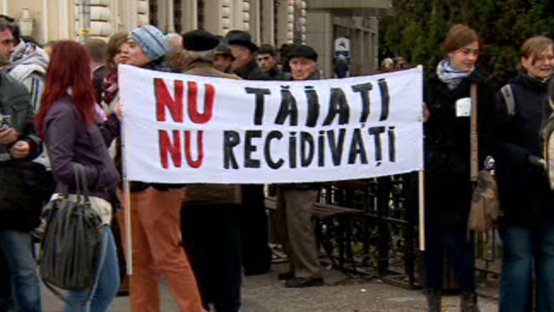 Zeci de oameni au iesit in strada pentru a sustine replantarea teilor in Iasi Imagine