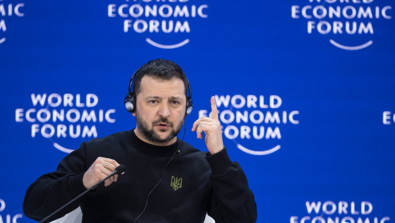 Zelenski ii avertizeaza pe liderii mondiali, la Davos: Putin nu va fi multumit cu un conflict inghetat in Ucraina Imagine